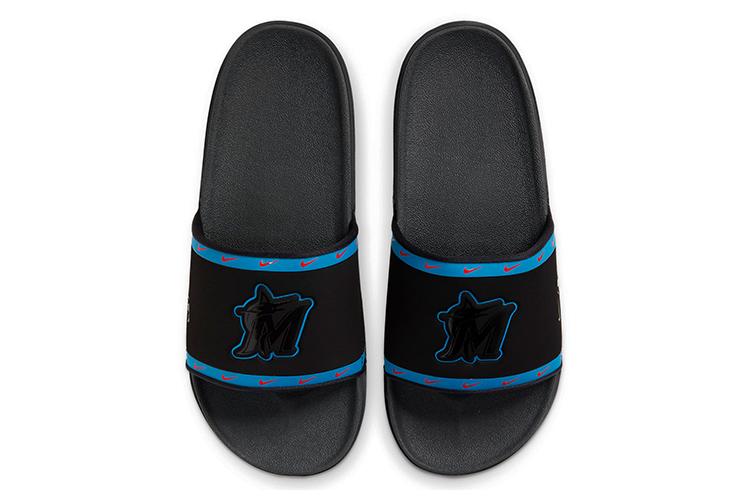 Шлепанцы мужские Nike Mlb X OffCourt черные синие, 44 EU