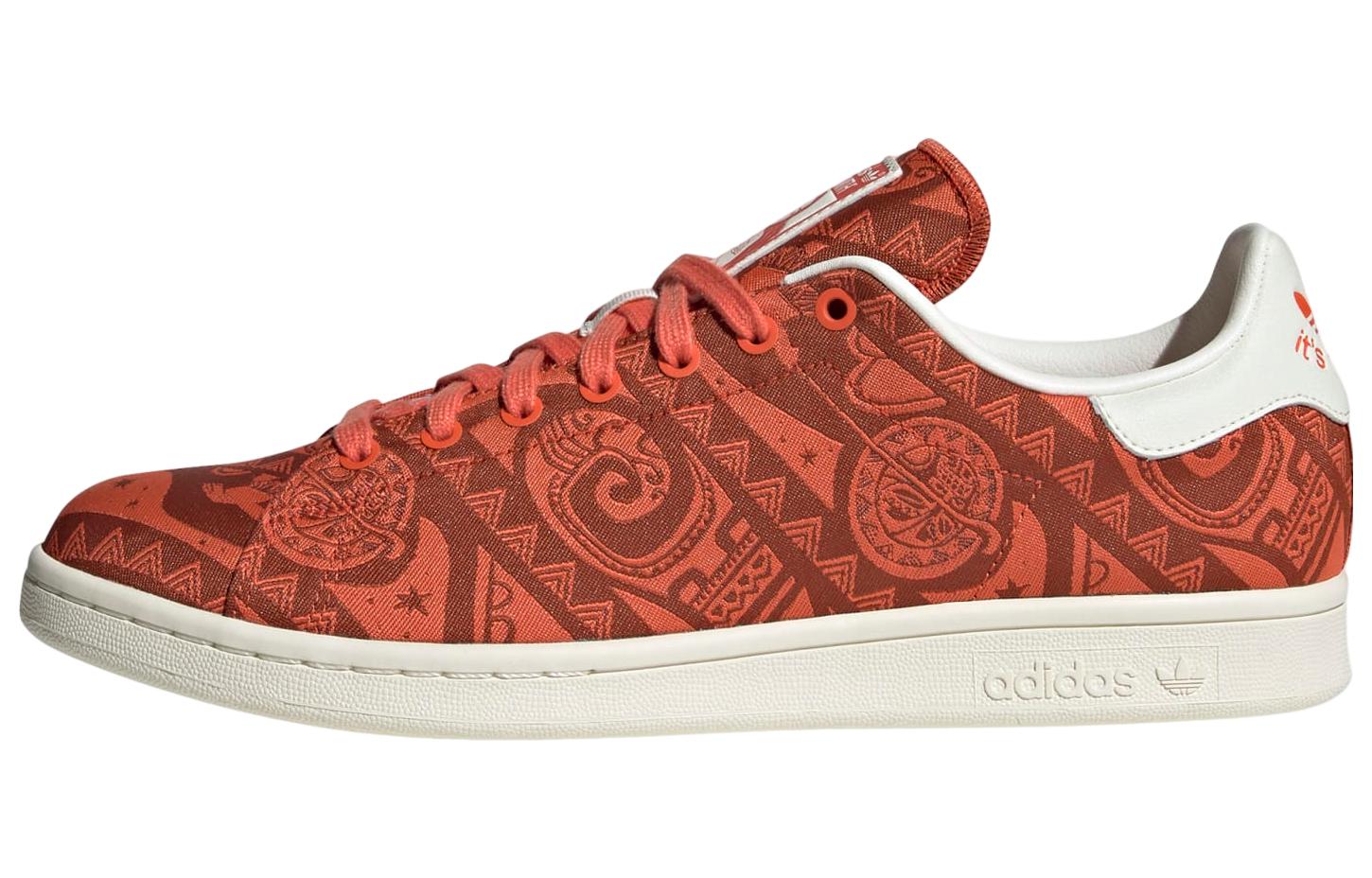 Кроссовки мужские Adidas Stan Smith Moana племенной принт, orange-white, 42 EU
