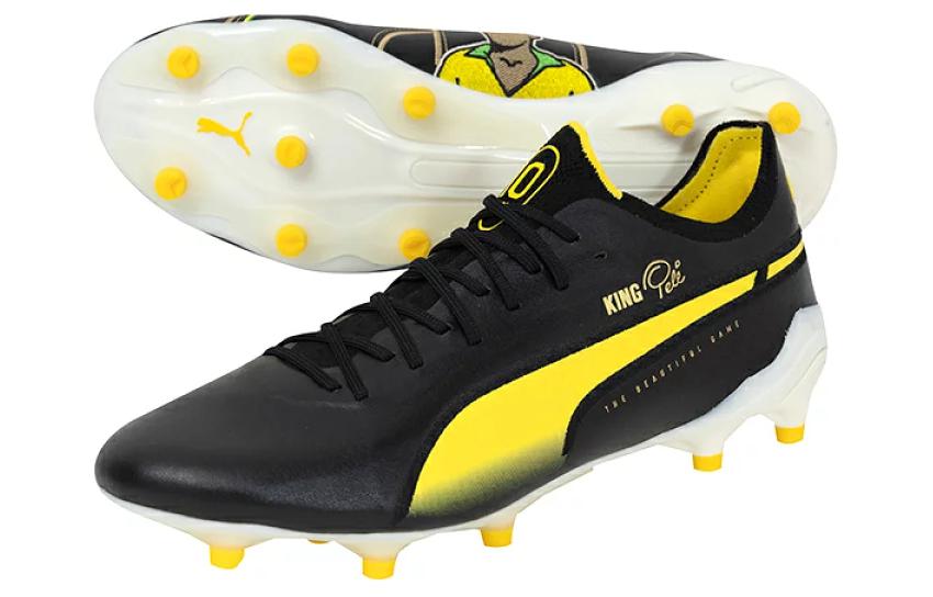 Футбольные бутсы мужские PUMA King Ultimate Pel FG/AG черные, желтые