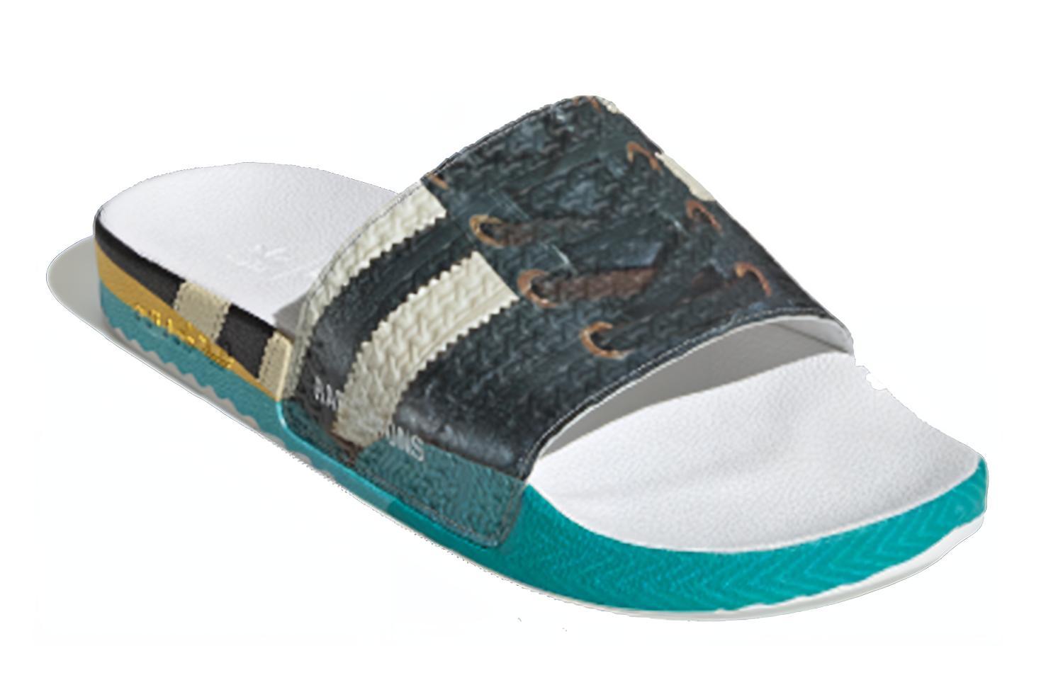 Шлепанцы унисекс Adidas Raf Simons X Samba, turquoise-black, 39 EU