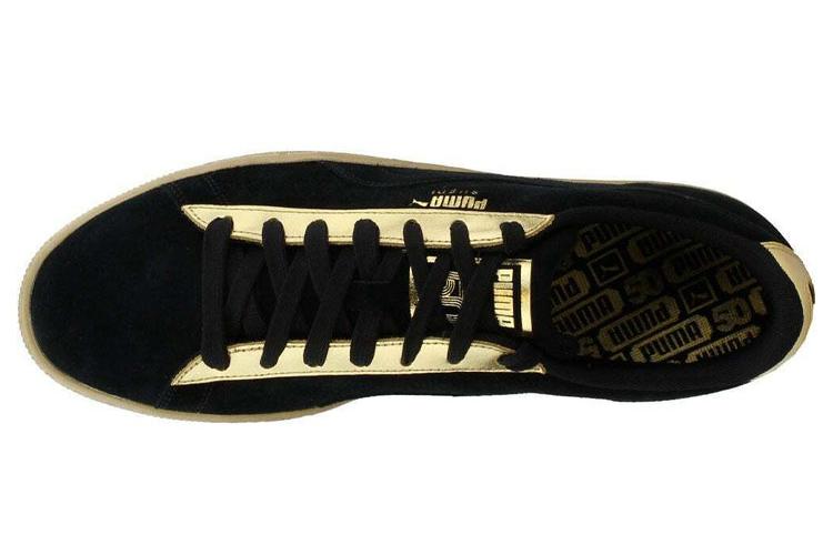 Кроссовки мужские PUMA Suede Classic Metallic черные/золотые, 36 EU