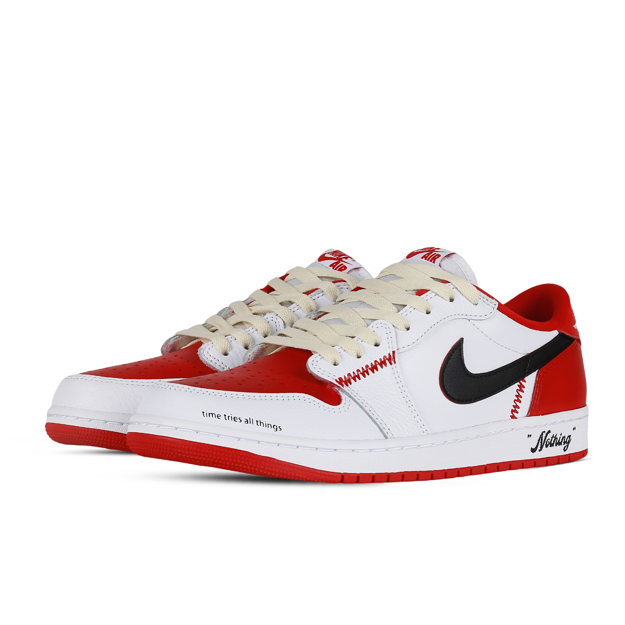 Кроссовки унисекс Jordan Air Jordan 1 Low 'Nothing', красные, белые, черные, 41 EU