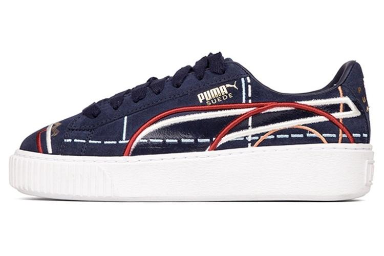 Кроссовки женские PUMA Suede Platform Courture синие, красные, 38 EU