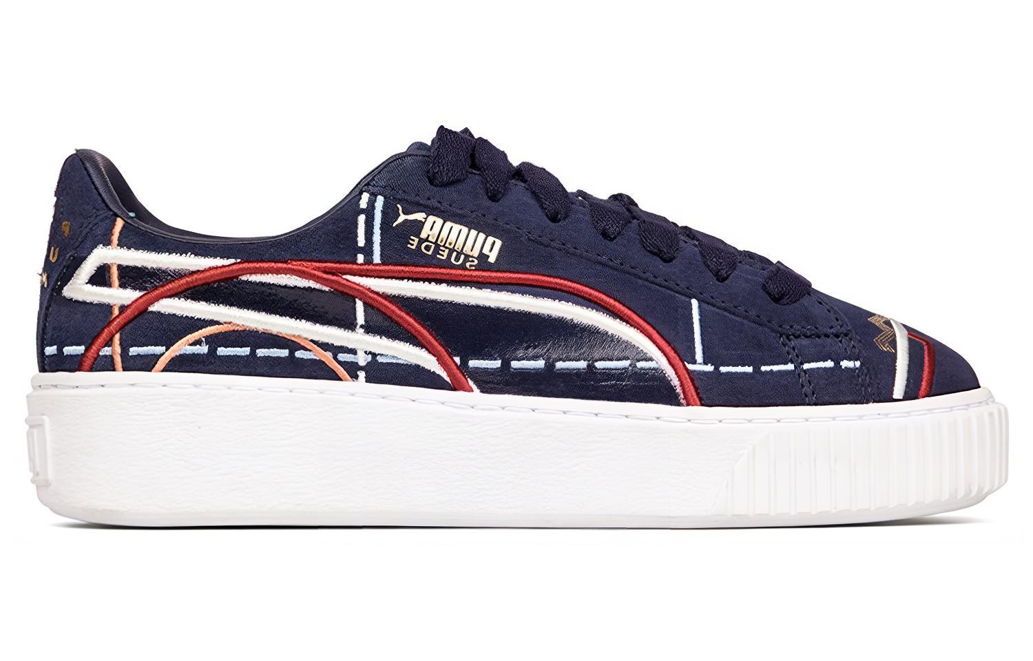 Кроссовки женские PUMA Suede Platform Courture синие, красные, 38 EU