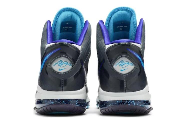 Кроссовки мужские Nike LeBron 8 V2 серые-голубые, 43 EU