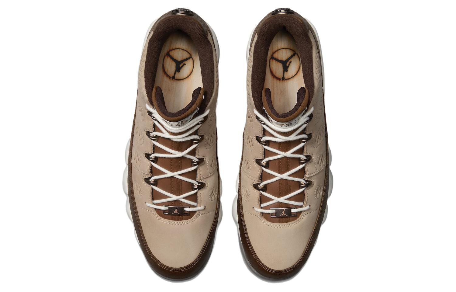 Кроссовки мужские Jordan 9 Retro Low Golf Happy Life Wood Woodgrain коричневые, 41 EU