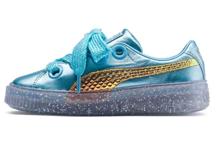 Кеды женские PUMA Platform Glitter Princess синий-золотой, 38 EU