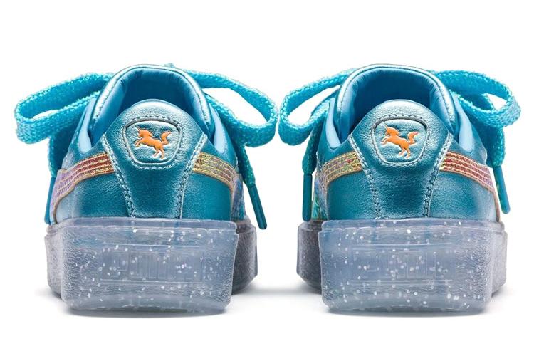 Кеды женские PUMA Platform Glitter Princess синий-золотой, 38 EU