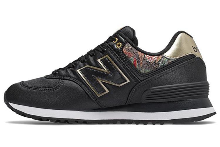 Кроссовки женские New Balance WL574SNC черные, золотые