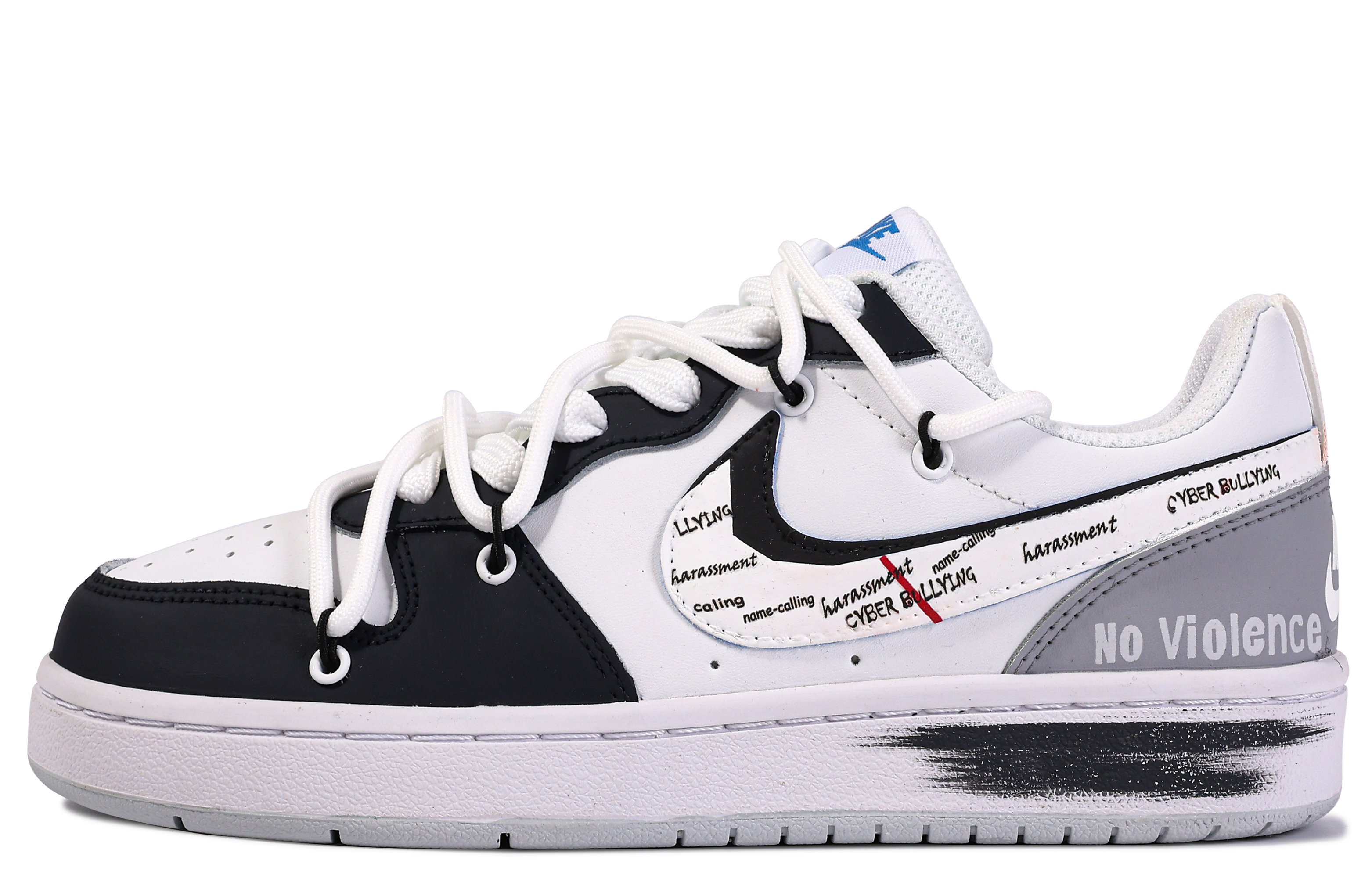 Кеды женские Nike Court Borough Balance черно-белые и серые, 35.5 EU