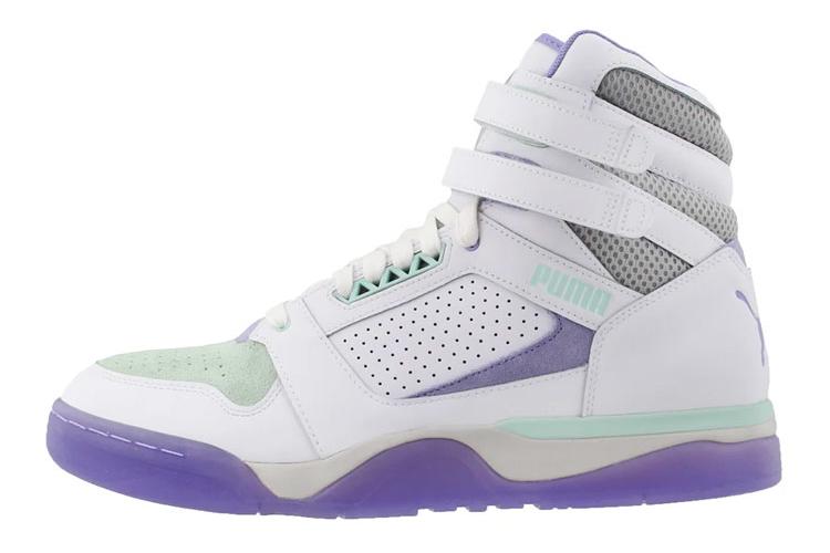 Кроссовки мужские PUMA Palace Guard Mid белые/пурпурные, 44 EU