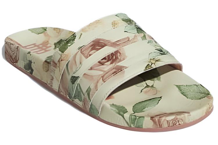 Шлепанцы женские Adidas Adilette Eric Emanuel Floral, cream-pink, 43 EU