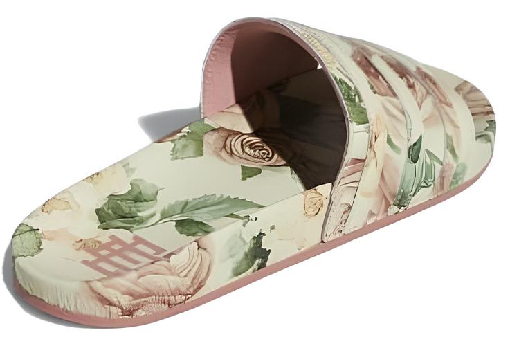 Шлепанцы женские Adidas Adilette Eric Emanuel Floral, cream-pink, 43 EU