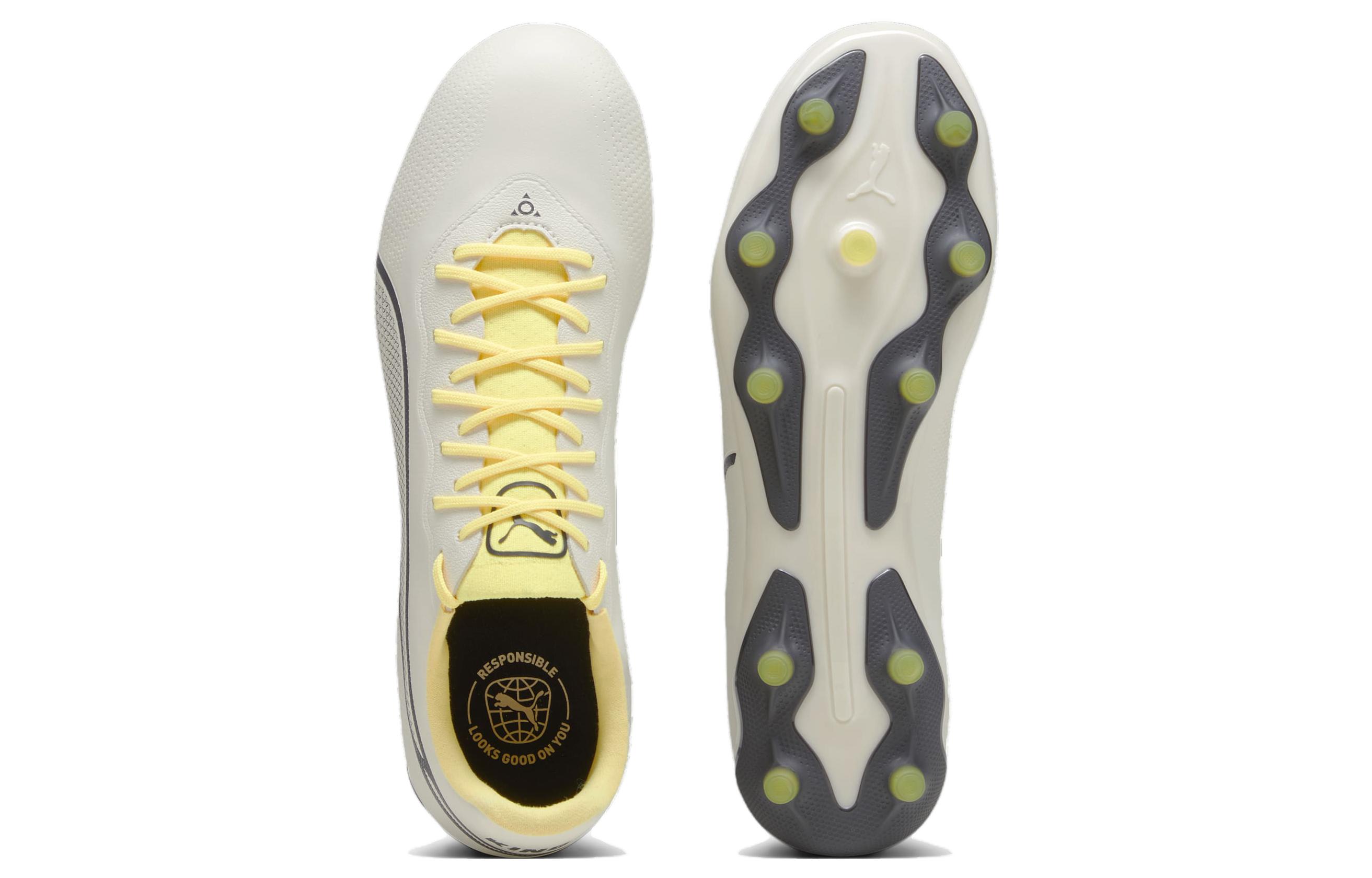 Футбольные бутсы мужские PUMA King Pro Fg Ag beige yellow black, 42 EU