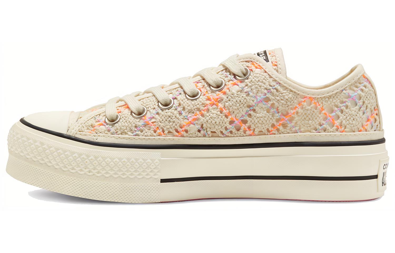 Кеды женские Converse Chuck Taylor All Star Low Boho Crochet, cream-orange, 39.5 EU