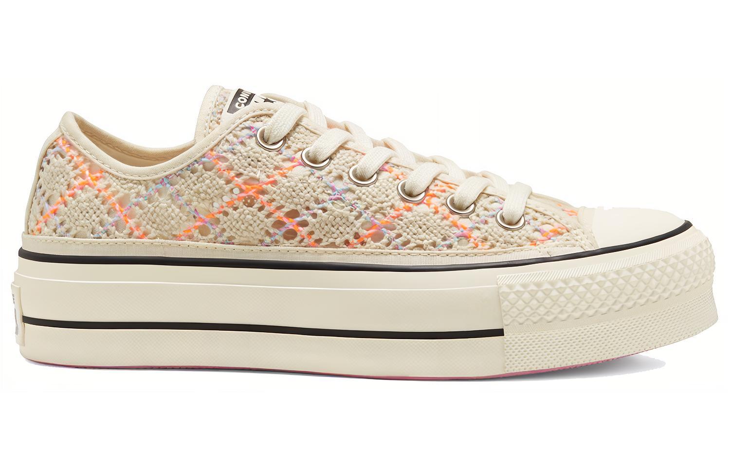 Кеды женские Converse Chuck Taylor All Star Low Boho Crochet, cream-orange, 39.5 EU