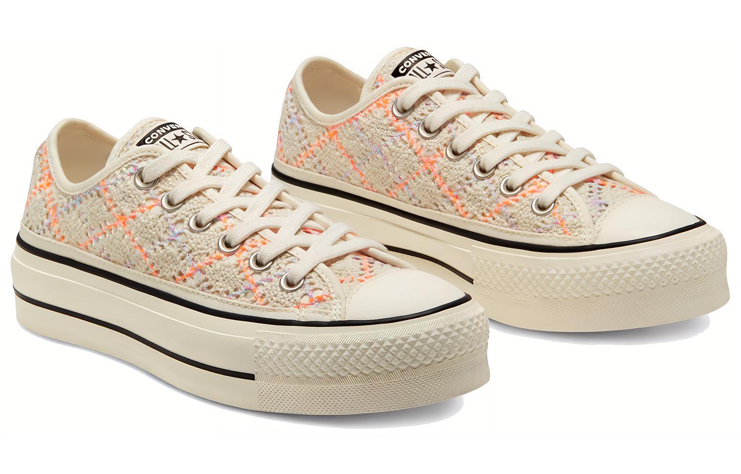 Кеды женские Converse Chuck Taylor All Star Low Boho Crochet, cream-orange, 39.5 EU