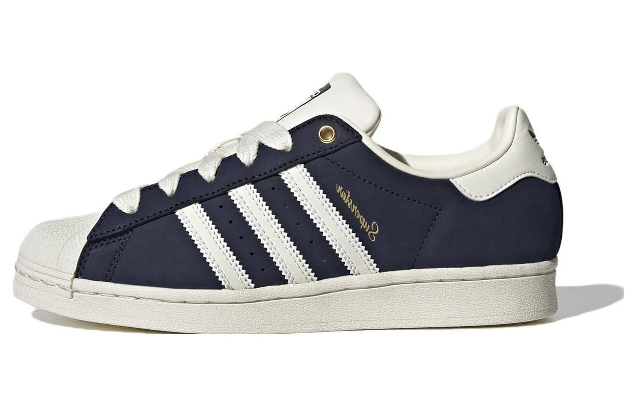 Кеды женские Adidas Superstar Night Indigo Gold Script, blue, 38 2/3 EU