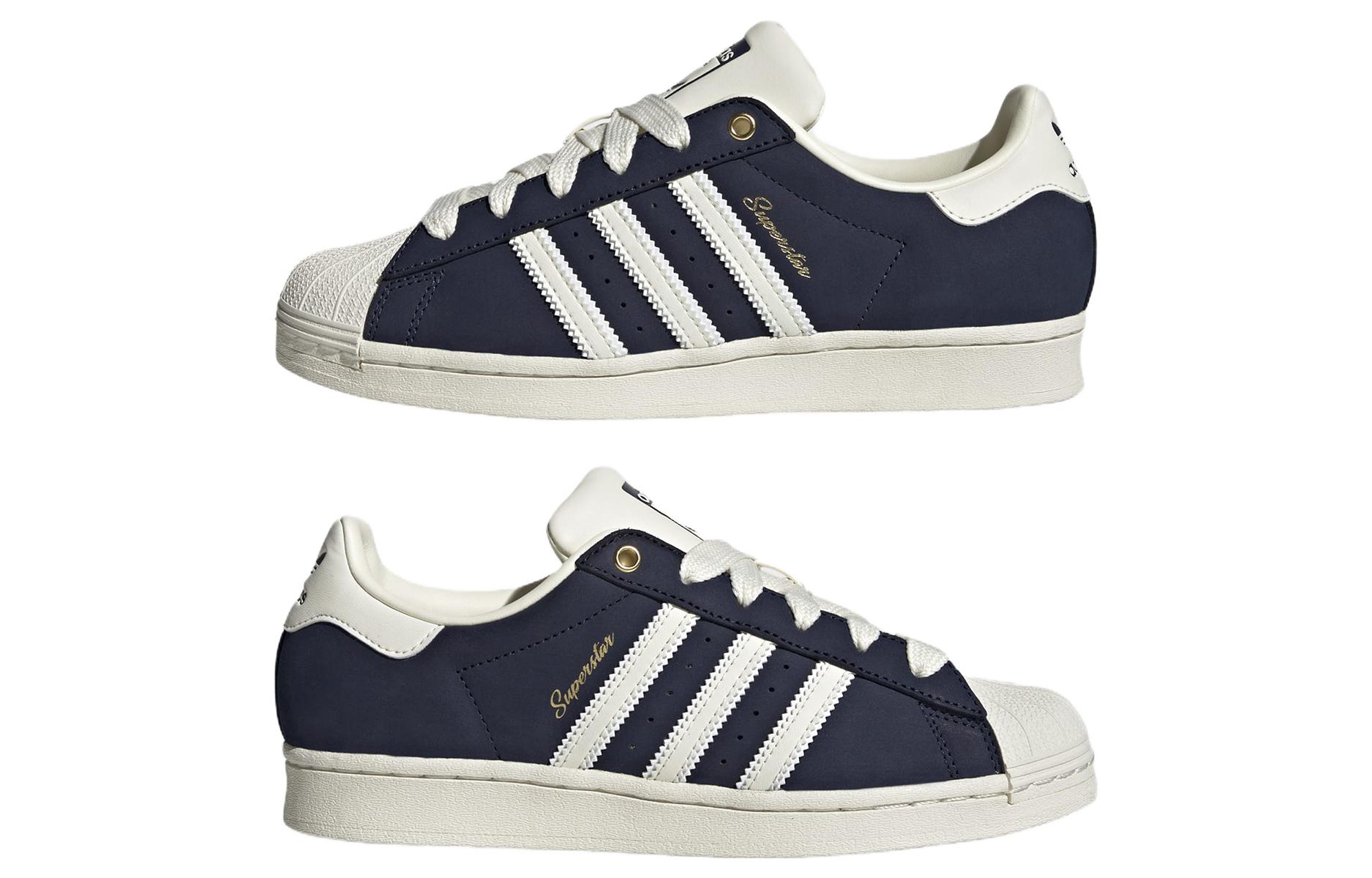 Кеды женские Adidas Superstar Night Indigo Gold Script, blue, 38 2/3 EU