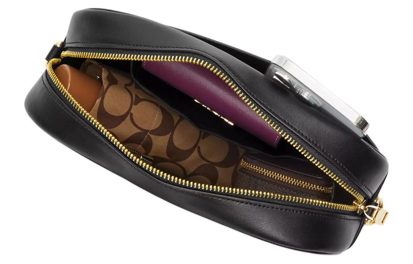 Сумка женская COACH Jamie Denim With Leather Camera Bag черная