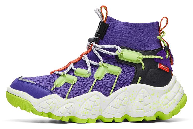 Кроссовки женские FILA Apennines Hi Top фиолетовые/зеленые, 37.5 EU