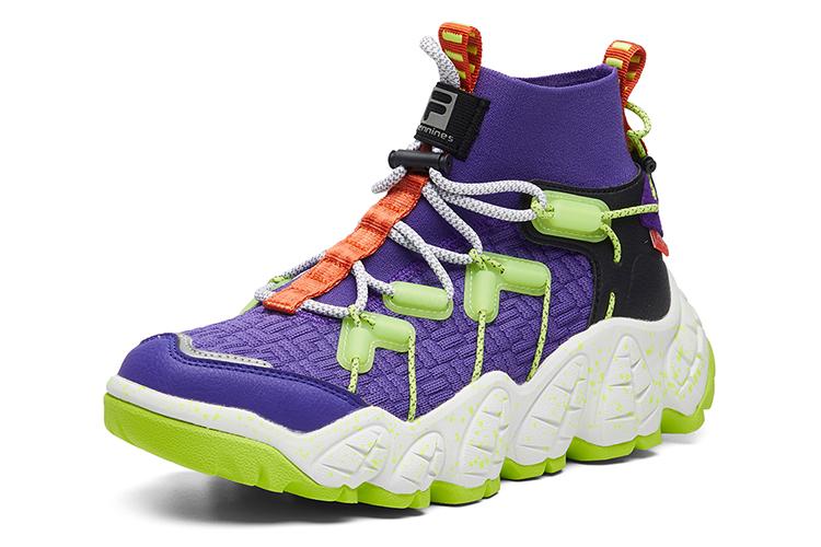 Кроссовки женские FILA Apennines Hi Top фиолетовые/зеленые, 37.5 EU