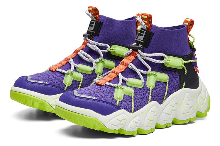 Кроссовки женские FILA Apennines Hi Top фиолетовые/зеленые, 37.5 EU