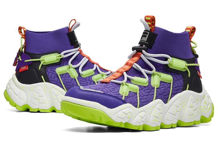 Кроссовки женские FILA Apennines Hi Top фиолетовые/зеленые, 37.5 EU