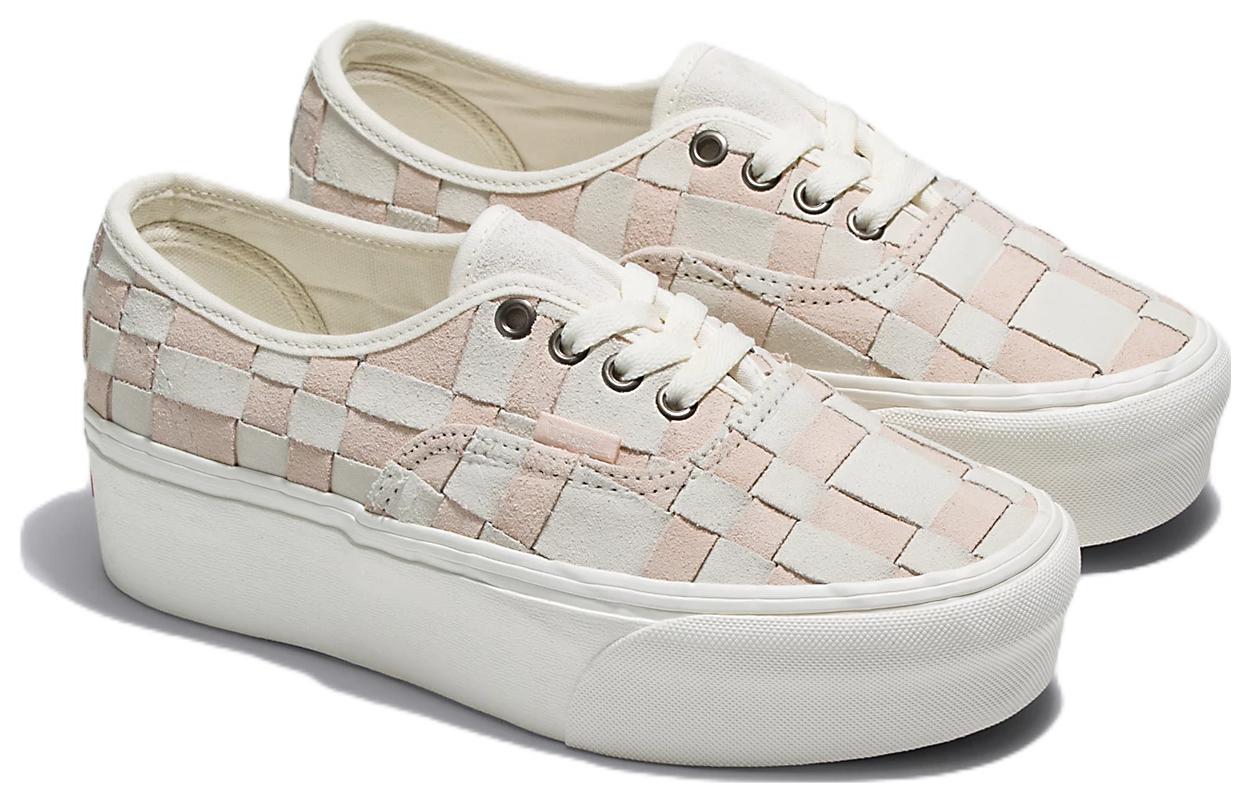 Кроссовки унисекс Vans Authentic Woven Check Stackform белые, розовые, 38 EU