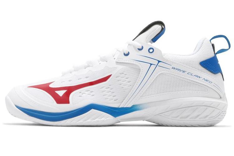 Кроссовки унисекс Mizuno Wave Claw Neo белые, синие, красные, 44 EU
