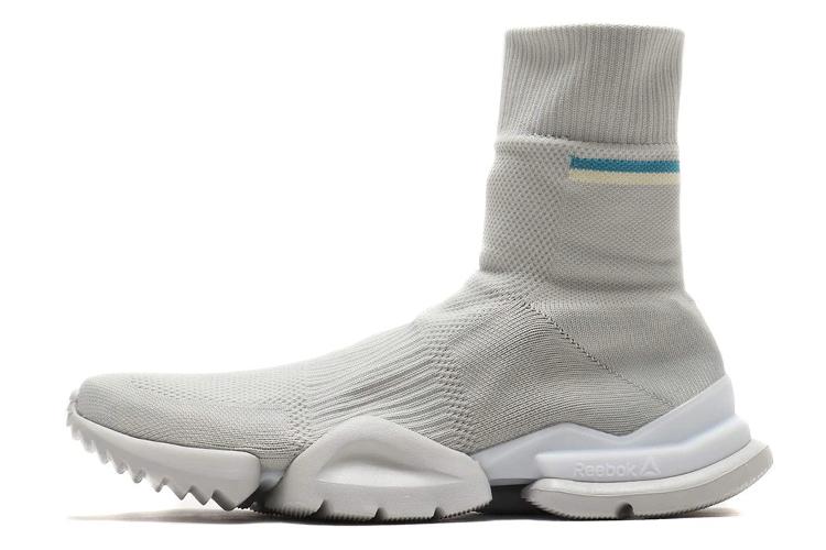 Кроссовки унисекс Reebok Sock RunR серо-белые, 34.5 EU