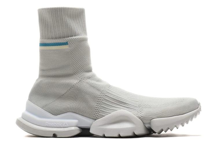 Кроссовки унисекс Reebok Sock RunR серо-белые, 34.5 EU