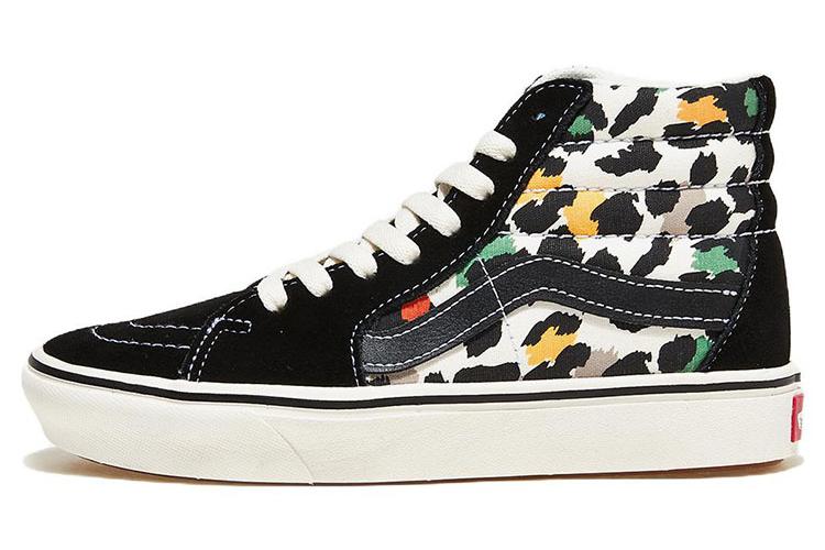 Кроссовки унисекс Vans Comfycush SK8 HI черные, белые, зеленые, 36 EU