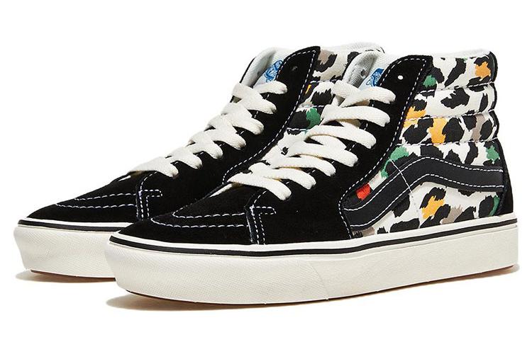 Кроссовки унисекс Vans Comfycush SK8 HI черные, белые, зеленые, 36 EU