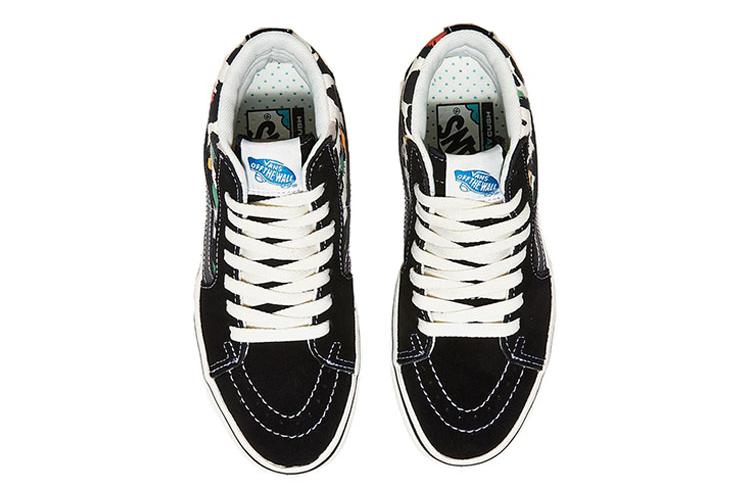 Кроссовки унисекс Vans Comfycush SK8 HI черные, белые, зеленые, 36 EU