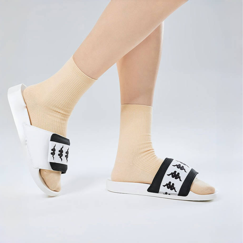 Шлепанцы унисекс Kappa K0DX5LT01D-012 черные и белые, 36 EU