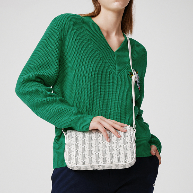 Сумка женская LACOSTE Croissant белая, Medium EU