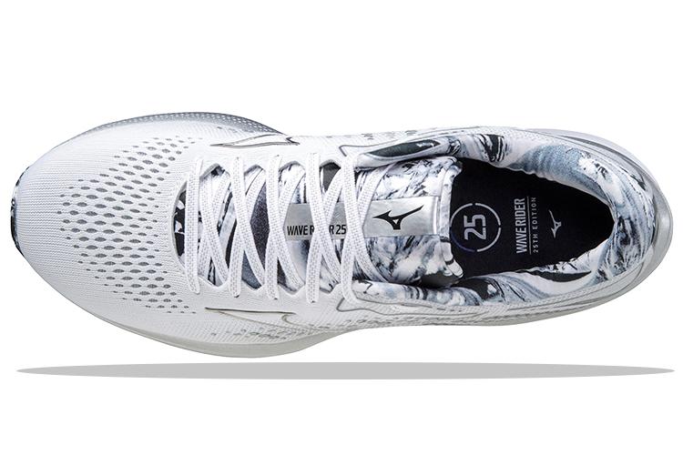 Кроссовки унисекс Mizuno Wave Rider 25 Sp белые, серые, 38.5 EU