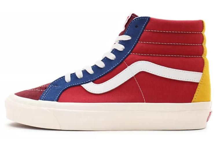 Кроссовки унисекс Vans SK8 Hi DX Anaheim Factory красные, синие, 38 EU