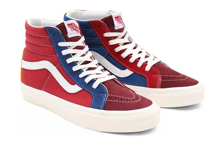 Кроссовки унисекс Vans SK8 Hi DX Anaheim Factory красные, синие, 38 EU