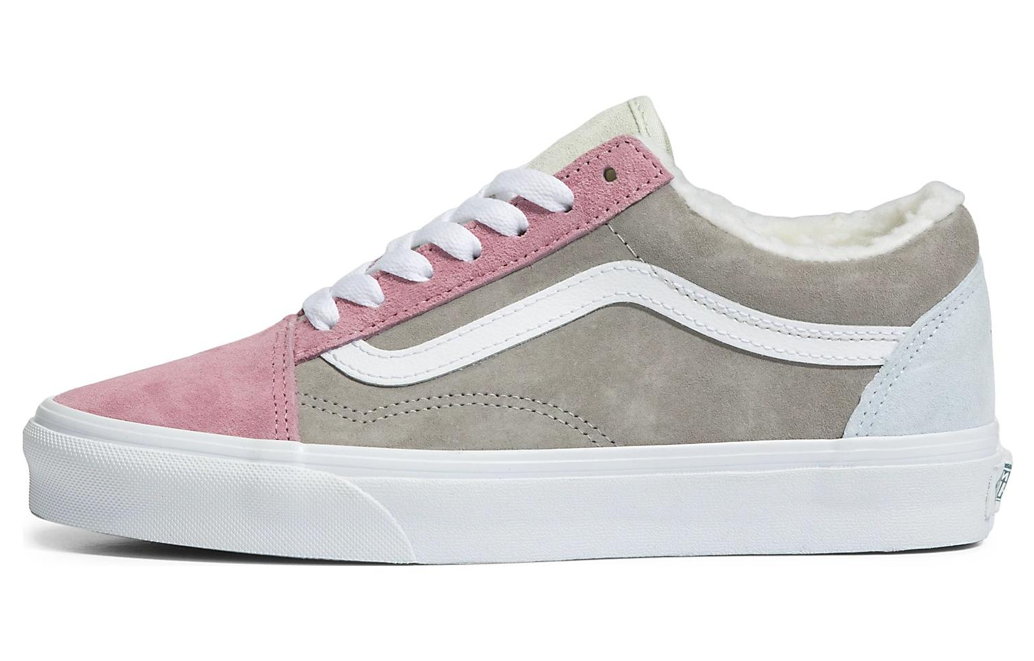 Кроссовки унисекс Vans Old Skool Pig Suede Sherpa розовые-серые, 37 EU