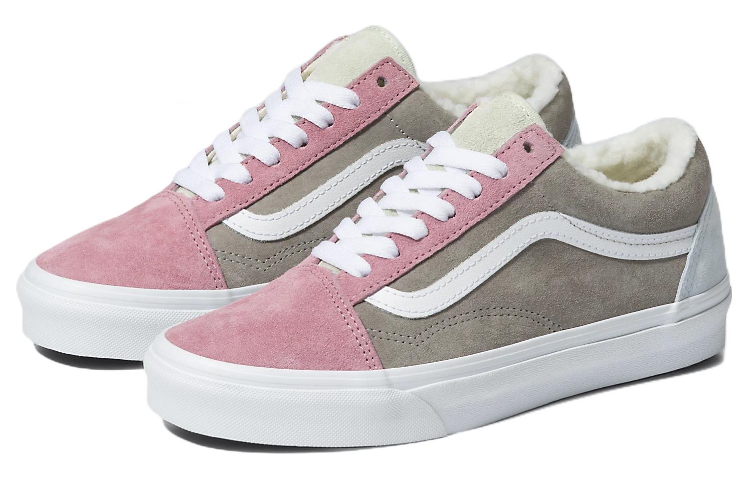 Кроссовки унисекс Vans Old Skool Pig Suede Sherpa розовые-серые, 37 EU