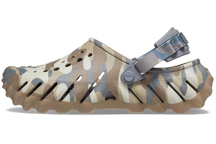 Шлепанцы унисекс Crocs Echo Redux Clog камуфляж серо-зелёный, 38-39 EU