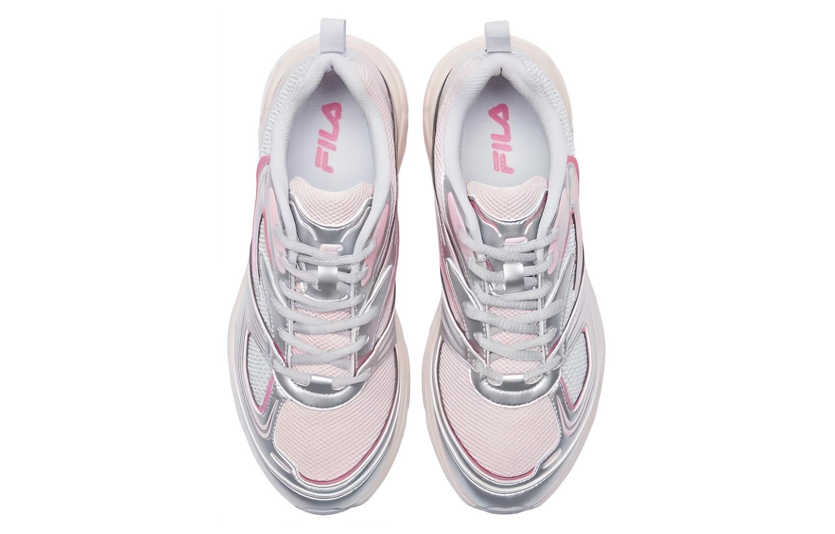 Кроссовки унисекс FILA Interrun Cushioning серебристо-розовые, 250 EU