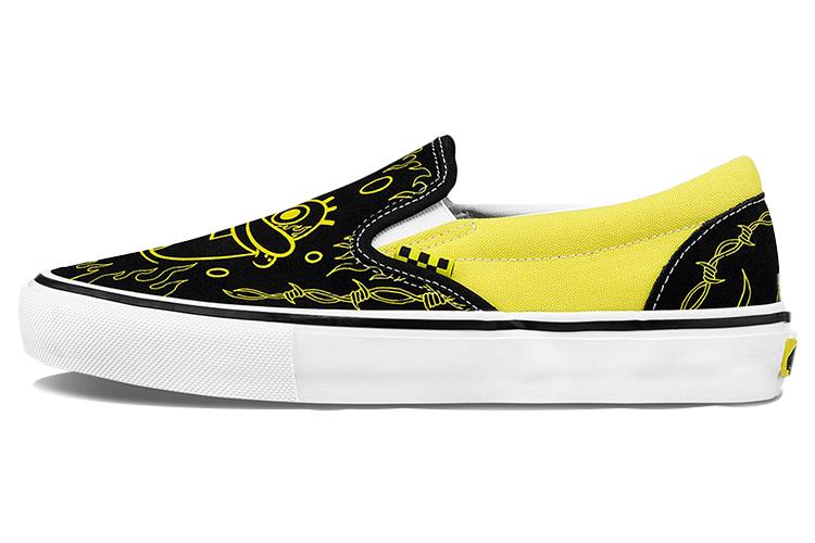 Слипоны унисекс Vans Slip On Mike Gigliotti Spongebob черные-желтые