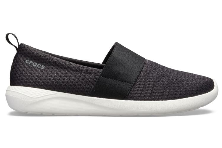 Кроссовки женские Crocs LiteRide Casual Shoes черно-белые, 34-35 EU