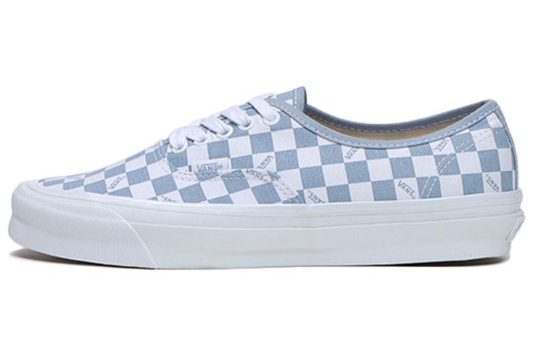 Кроссовки унисекс Vans Vault Og Authentic Lx Checkerboard белые небесно-голубые, 37 EU