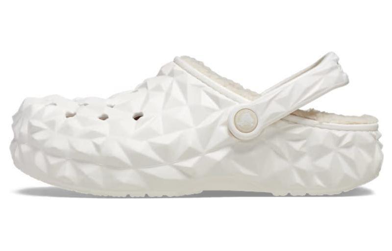 Шлепанцы унисекс Crocs Classic Lined Geometric белые, 36-37 EU