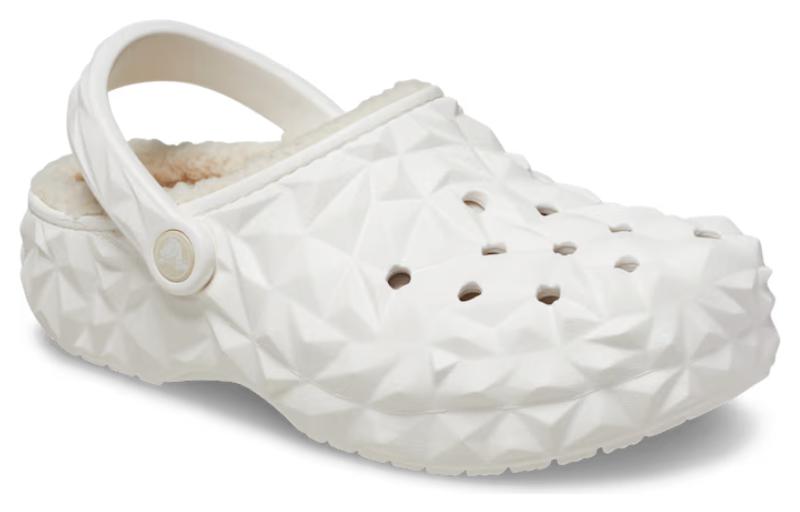 Шлепанцы унисекс Crocs Classic Lined Geometric белые, 36-37 EU