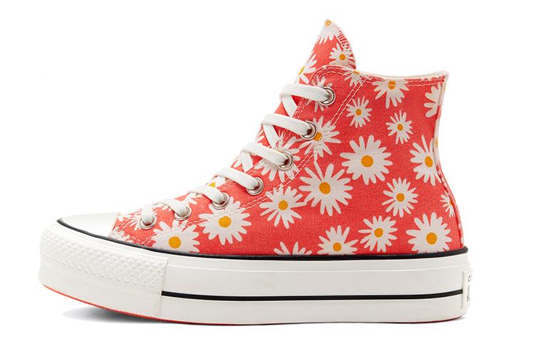 Кеды женские Converse Chuck Taylor All Star Platform High Camp Daisies красные, 36 EU